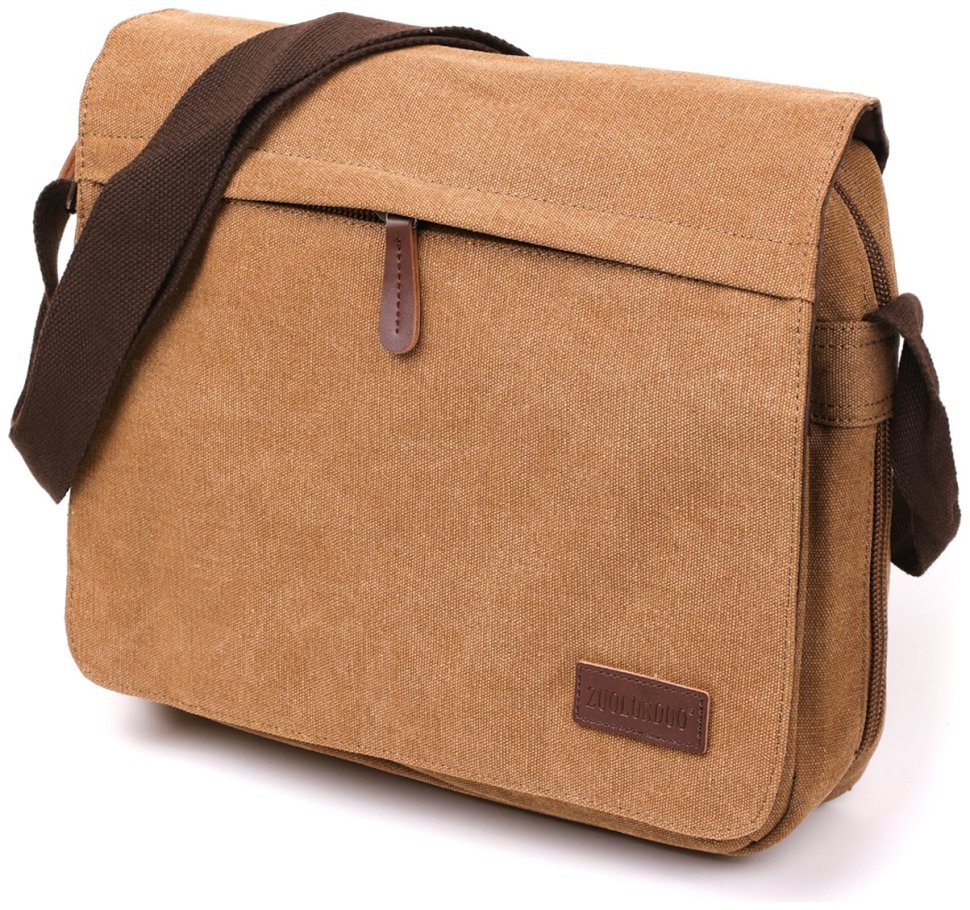 Текстильная сумка для ноутбука коричневого цвета Vintage (20190) modnotak фото №8