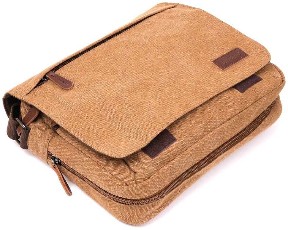 Текстильная сумка для ноутбука коричневого цвета Vintage (20190) modnotak фото №10