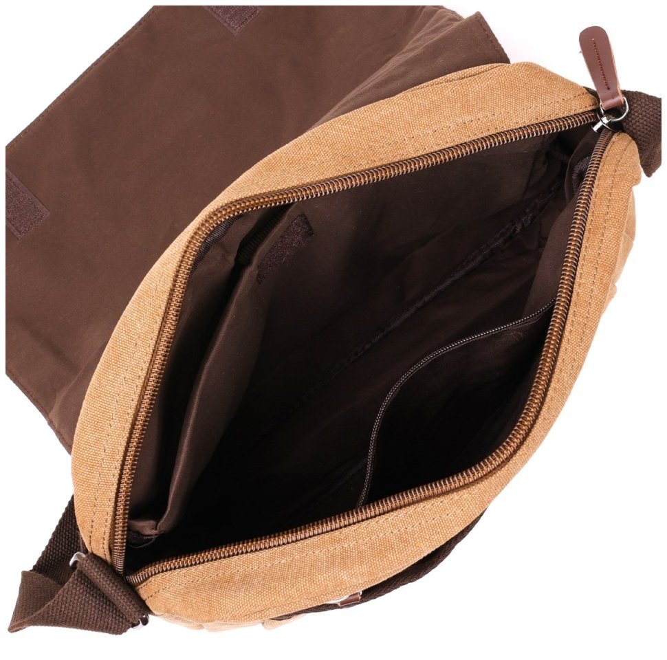 Текстильная сумка для ноутбука коричневого цвета Vintage (20190) modnotak фото №11