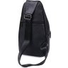 Повседневная кожаная мужская сумка-слинг через плечо в черном цвете Vintage (20202) - 2