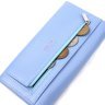 Вместительный женский кошелек голубого цвета из натуральной кожи KARYA (2421146) - 4