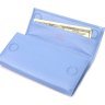 Місткий жіночий гаманець блакитного кольору з натуральної шкіри KARYA (2421146) - 5