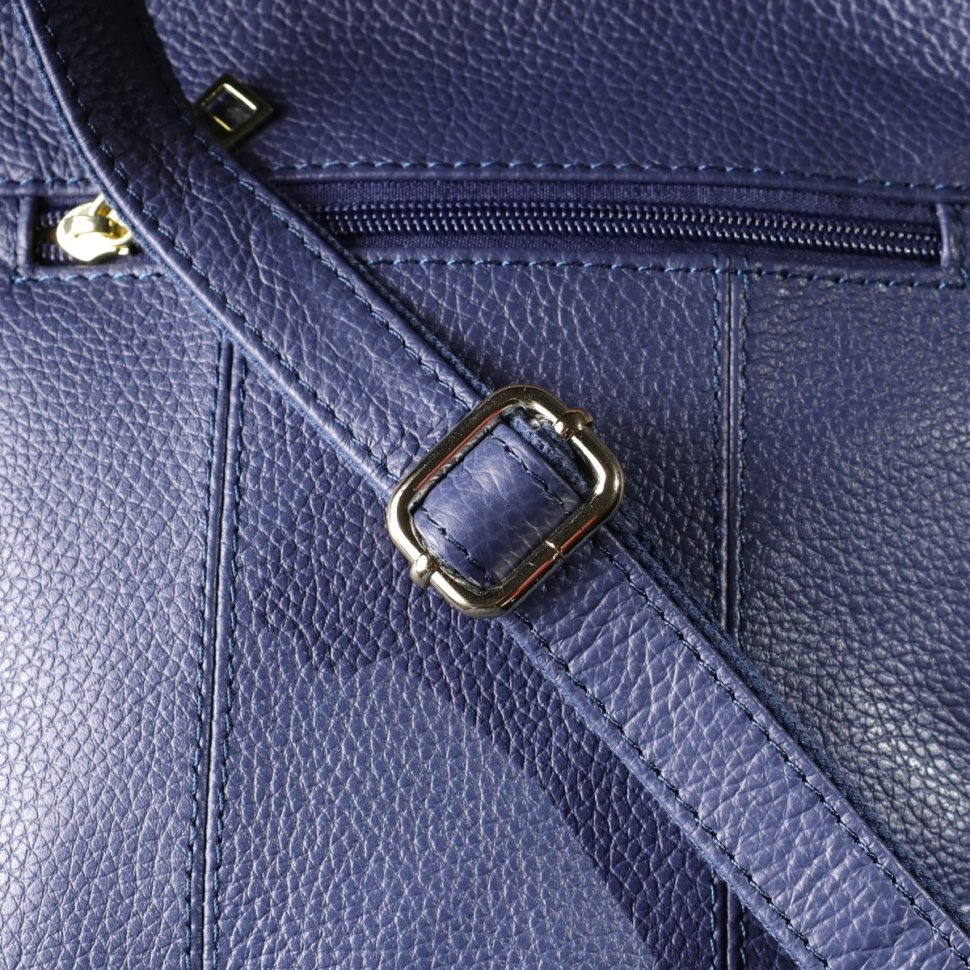 Вертикальная женская сумка из кожи через плечо Vintage 94860 синего цвета фото №8 Вертикальная женская сумка из кожи через плечо Vintage 94860 синего цвета modnotak фото №8