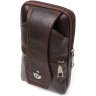 Маленькая кожаная мужская сумка на пояс коричневого цвета Vintage 2422246 - 1