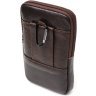 Маленькая кожаная мужская сумка на пояс коричневого цвета Vintage 2422246 - 2