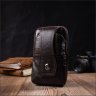 Маленькая кожаная мужская сумка на пояс коричневого цвета Vintage 2422246 - 7