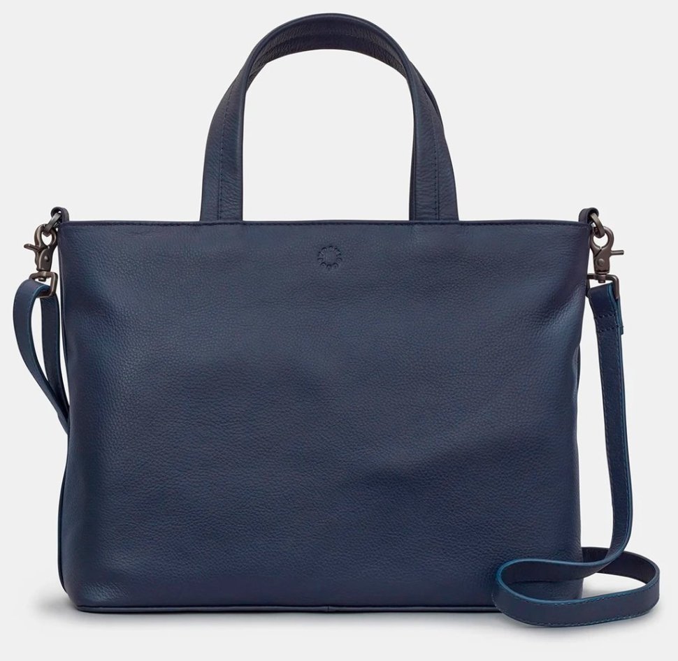 Женская сумка из натуральной фактурной кожи через плече Yoshi Y26 синего цвета 95460 modnotak фото №1