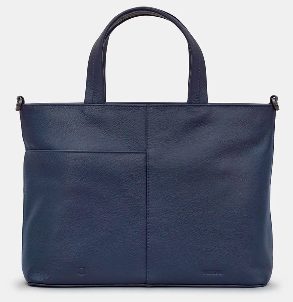 Женская сумка из натуральной фактурной кожи через плече Yoshi Y26 синего цвета 95460 modnotak фото №2