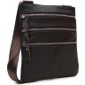 Мужская тонкая плечевая сумка коричневого цвета из натуральной кожи Keizer (21346) - 1
