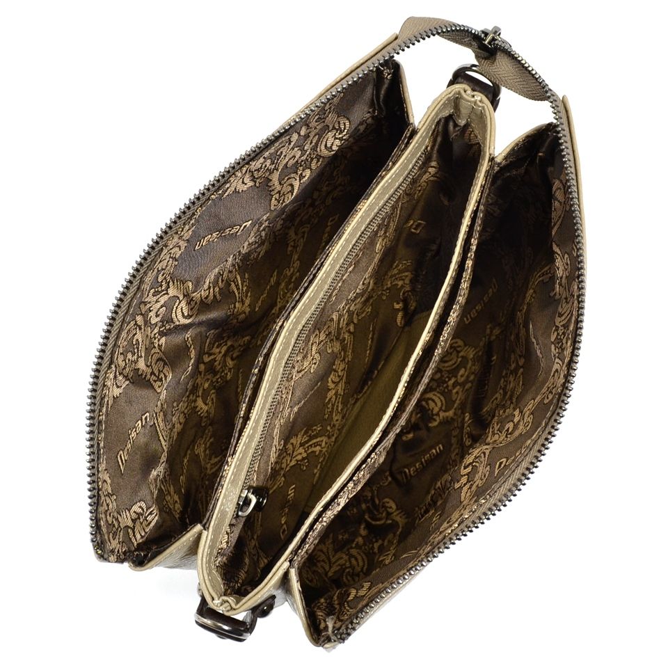 Жіноча бежева сумка з натуральної шкіри Desisan (28402)
