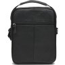 Мужская кожаная сумка-барсетка черного цвета с ручкой Keizer (21354) - 3