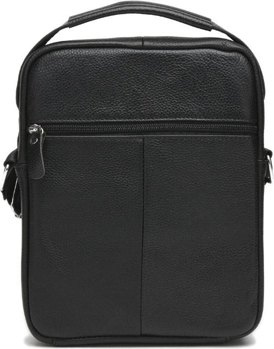 Чоловіча шкіряна сумка-барсетка чорного кольору з ручкою Keizer (21354)