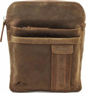 Чоловіча шкіряна сумка в стилі вінтаж коричневого кольору VATTO (12101)