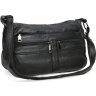 Средняя женская кожаная сумка черного цвета с одной лямкой Borsa Leather (56960) - 1