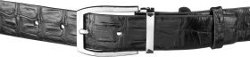 Черный мужской ремень из натуральной кожи крокодила CROCODILE LEATHER (024-18008)