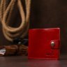 Компактний жіночий гаманець подвійного складання з натуральної шкіри червоного кольору Shvigel (2416461) - 7