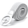 Білий жіночий текстильний ремінь з круглою пряжкою Vintage (2420818) - 5