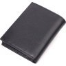 Чорний шкіряний чоловічий гаманець без застібки KARYA (2421362) - 2
