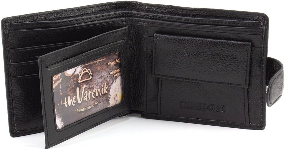 Чорний чоловічий шкіряний гаманець під документи ST Leather 1767360