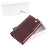 Лаковый кошелек бордового цвета под много карточек ST Leather (16290) - 7