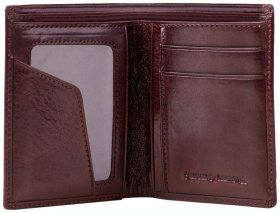Коричневий чоловічий гаманець із високоякісної натуральної шкіри без монетниці Smith&Canova 77760