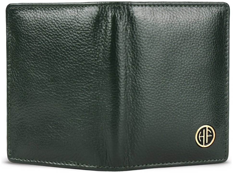 Картхолдер из натуральной кожи зеленого цвета на кнопке Hammonds Flycatcher CC606 с RFID защитой 107960 modnotak фото №3