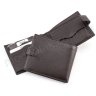 Кожаный коричневый кошелек с хлястиком на кнопке KARYA (0440-39) - 4