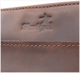 Мужская сумка из натуральной винтажной кожи коричневого цвета Shvigel через плечо 108360