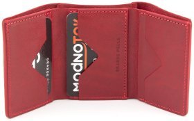 Червоний шкіряний гаманець маленького розміру Grande Pelle (13009)