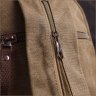 Чоловічий текстильний слінг рюкзак оливкового кольору в стилі мілітарі Vintage 2422163 - 9