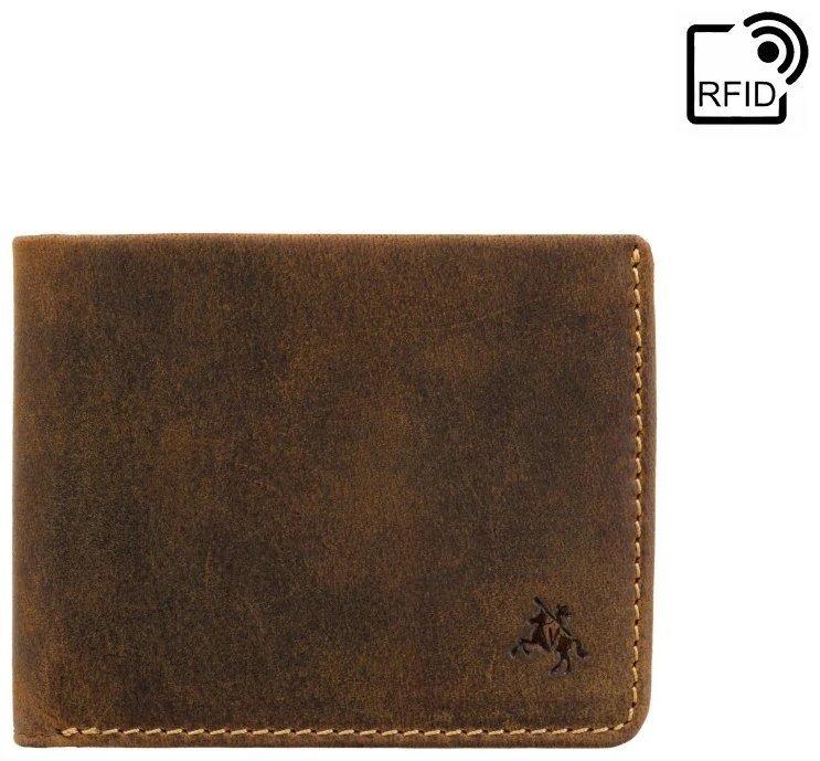 Мужское портмоне из винтажной кожи коричневого цвета Visconti VSL 42 без застежки 108560 modnotak фото №1