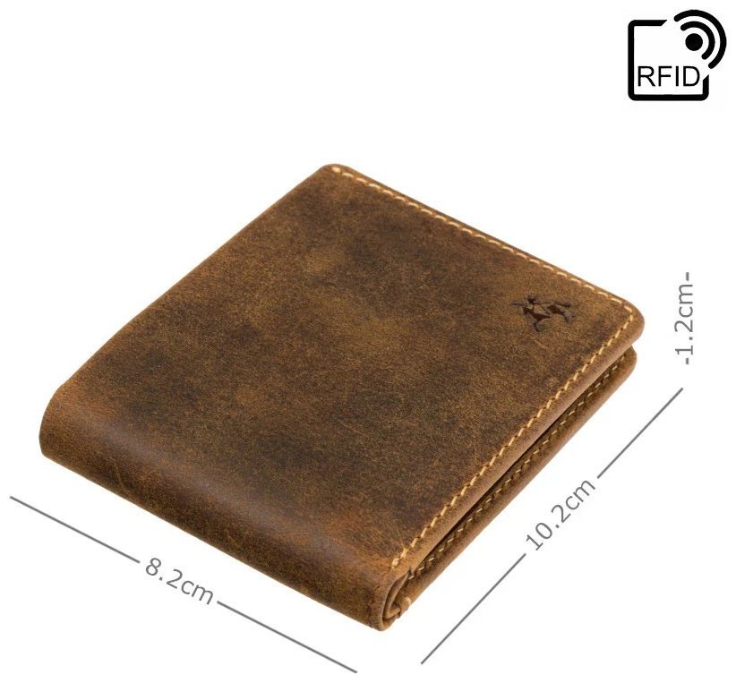 Мужское портмоне из винтажной кожи коричневого цвета Visconti VSL 42 без застежки 108560 modnotak фото №4