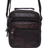 Чоловіча шкіряна сумка-барсетка маленького розміру у темно-коричневому кольорі Keizer (22058) - 2