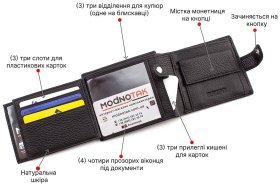 Чоловіче горизонтальне портмоне на кнопці ST Leather (16721)