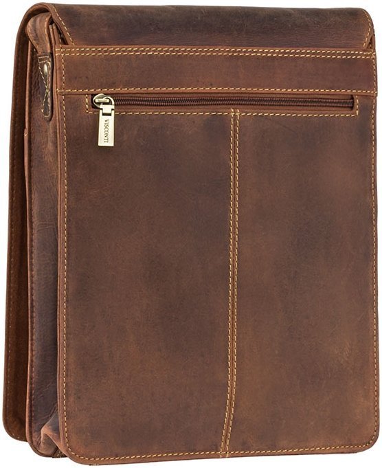 Мужская сумка-мессенджер из винтажной кожи светло-коричневого цвета с клапаном Visconti Jasper 68860