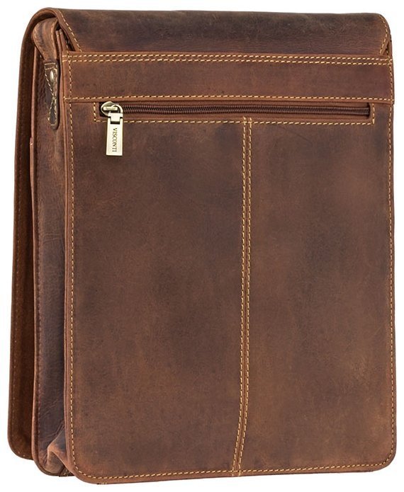 Чоловіча сумка-месенджер із вінтажної шкіри світло-коричневого кольору з клапаном Visconti Jasper 68860