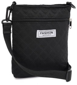 Компактна жіноча сумка із міцного текстилю чорного кольору Monsen 88860