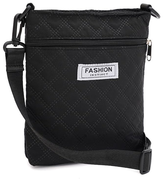 Компактная женская сумка из прочного текстиля черного цвета Monsen 88860 фото №1 Компактная женская сумка из прочного текстиля черного цвета Monsen 88860 modnotak фото №1