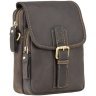 Компактная мужская сумка из натуральной кожи крейзи хорс коричневого цвета Visconti Jules 69060 - 5