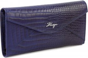 Темно-синій жіночий гаманець горизонтального типу з натуральної шкіри KARYA (19571)