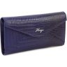 Темно-синій жіночий гаманець горизонтального типу з натуральної шкіри KARYA (19571) - 1