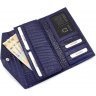 Темно-синій жіночий гаманець горизонтального типу з натуральної шкіри KARYA (19571) - 6