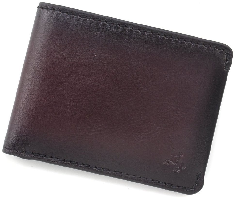 Темно-бордовий чоловічий гаманець із високоякісної шкіри з монетницею Visconti Zanotti 69260