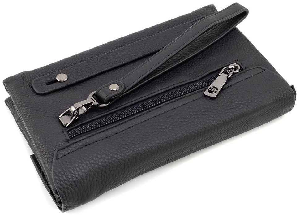 Добротная мужская барсетка из фактурной кожи черного цвета H.T. Leather 79460 фото №8 Добротная мужская барсетка из фактурной кожи черного цвета H.T. Leather 79460 modnotak фото №8