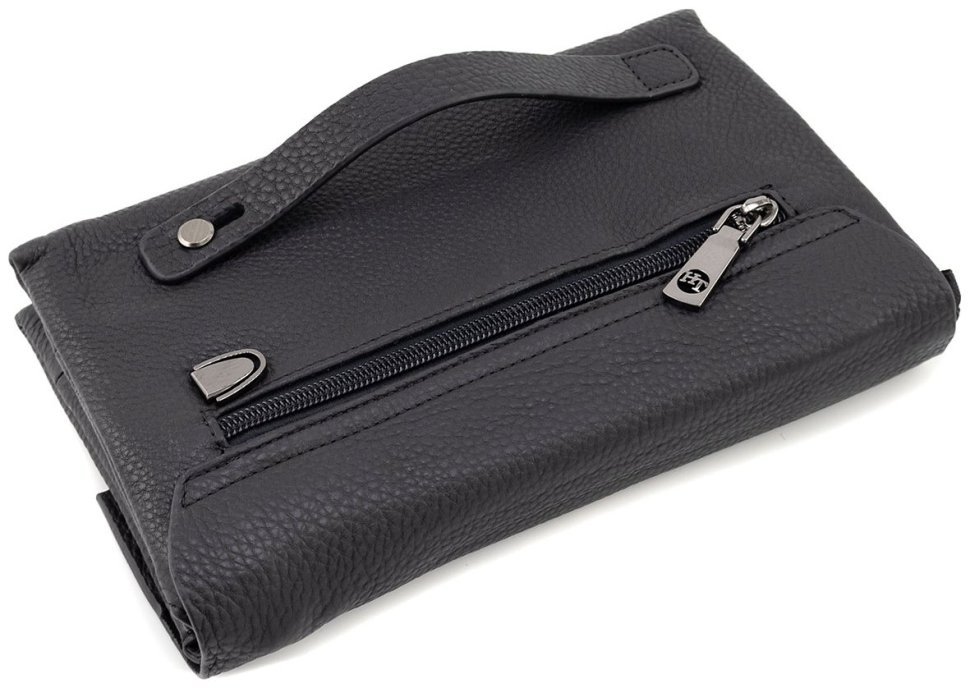 Добротная мужская барсетка из фактурной кожи черного цвета H.T. Leather 79460 фото №9 Добротная мужская барсетка из фактурной кожи черного цвета H.T. Leather 79460 modnotak фото №9