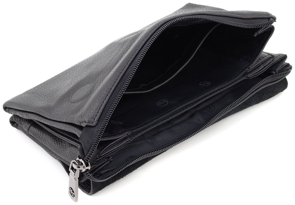 Добротная мужская барсетка из фактурной кожи черного цвета H.T. Leather 79460 фото №11 Добротная мужская барсетка из фактурной кожи черного цвета H.T. Leather 79460 modnotak фото №11