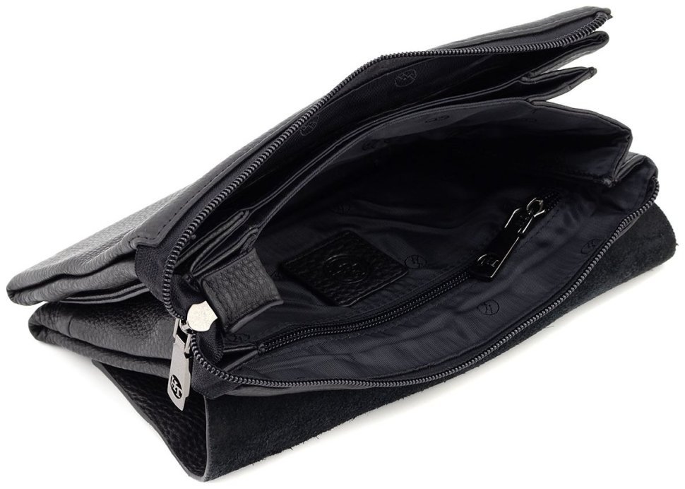 Добротная мужская барсетка из фактурной кожи черного цвета H.T. Leather 79460 фото №13 Добротная мужская барсетка из фактурной кожи черного цвета H.T. Leather 79460 modnotak фото №13