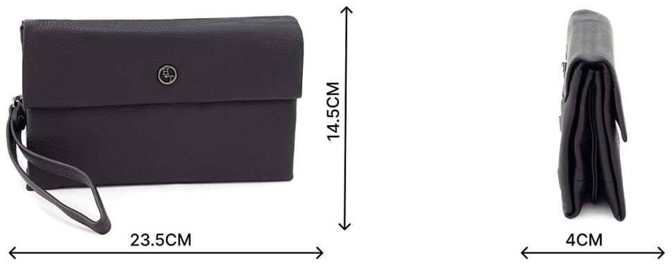 Добротная мужская барсетка из фактурной кожи черного цвета H.T. Leather 79460 фото №3 Добротная мужская барсетка из фактурной кожи черного цвета H.T. Leather 79460 modnotak фото №3