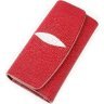 Місткий жіночий гаманець червоного кольору зі шкіри ската STINGRAY LEATHER (024-18621) - 1