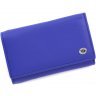 Яскравий синій жіночий гаманець невеликого розміру з натуральної шкіри ST Leather (15611) - 1